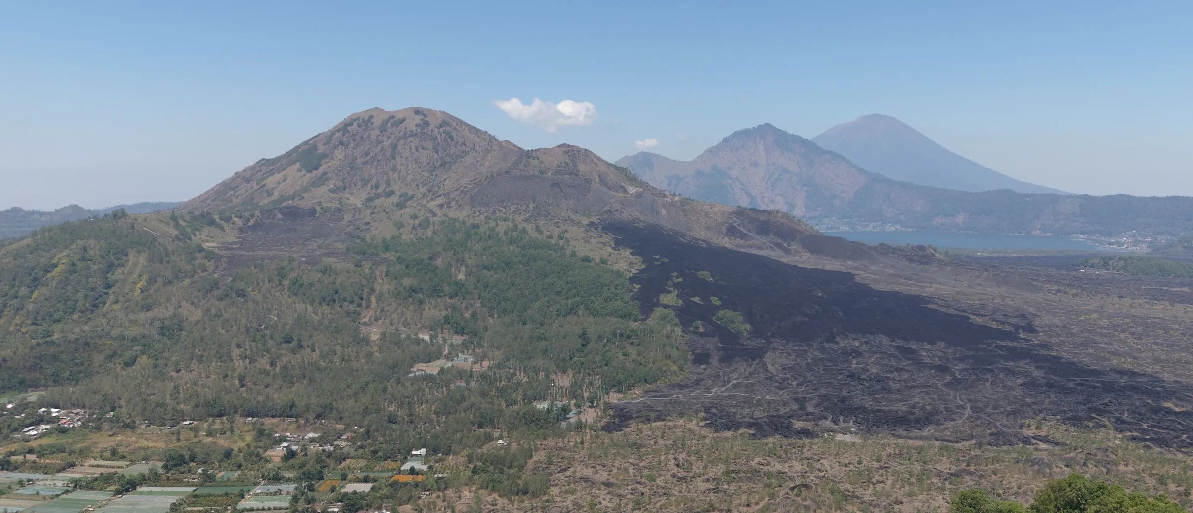 Mount Batur and the caldera of Kintamani in daylight